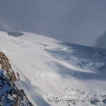 La traccia sulla spalla Nord del Mont Blanc du Tacul