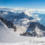Panorama scendendo dalla cima del Monte Bianco