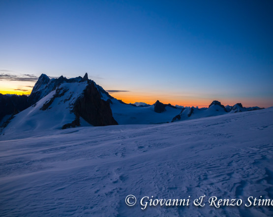 La Vallée Blanche all'alba