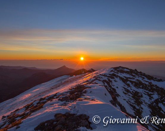 Alba dalla vetta di Serra Dolcedorme