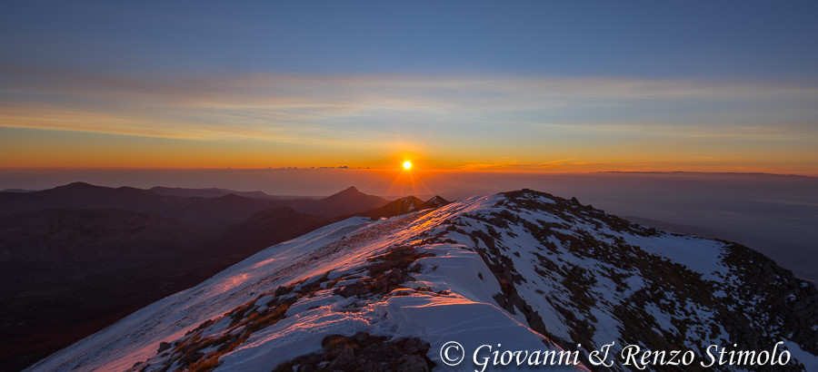 Alba dalla vetta di Serra Dolcedorme