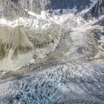 I Seracchi del Glacier du Tacul dal Refuge du Requin