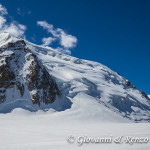 La spalla Nord del Mont Blanc du Tacul dove si svolgerà la prima parte di salita al Bianco