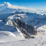 Panorama scendendo dalla cima del Monte Bianco