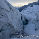 Attraversando i Seracchi del Ghiacciaio del Gigante