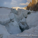 Attraversando i Seracchi del Ghiacciaio del Gigante