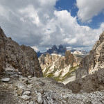 Le Tre Cime di Lavaredo dalla Forcella del Diavolo