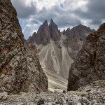 Cima Cadin della Neve e Cadin di Misurina dalla Forcella del Diavolo