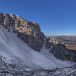 La valle Lupara con il Gran Sasso che fa capolino sullo sfondo